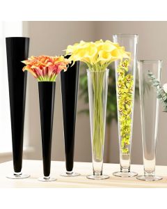 tall glass trumpet vases
