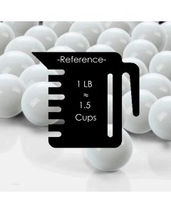 Vase Filler Glass Round 0.6" Marble White,