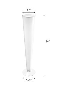 white trumpet valentines vases