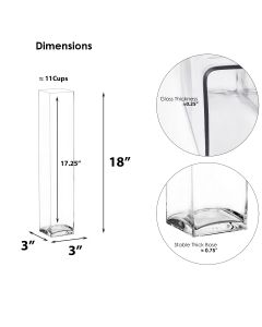 glass square block vases