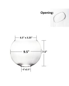 Glass Moon Shape Oval Vases Centerpieces, 4 Different Sizes to Choose-7.5 in-Pack of 4