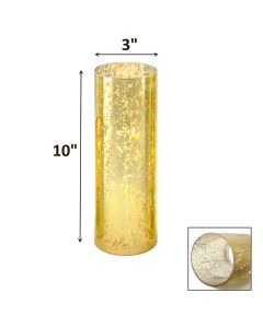 Open End Hurricane H-6" D-3" Gold Flecked Candle Lamp Shade Cover