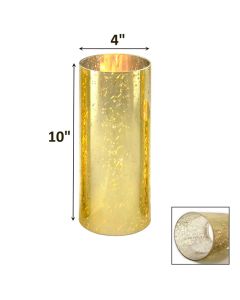 Open End Hurricane H-10" D-4" Gold Flecked Candle Lamp Shade Cover