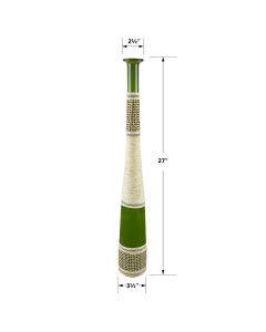 green woven glass vases
