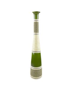 green woven glass vases