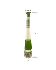 green woven glass vases