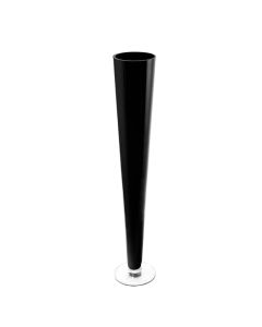 28 inches black glass trumpet vases