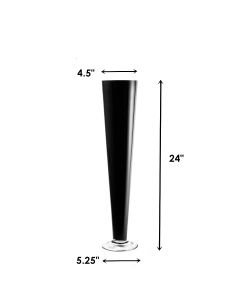 Black Glass Trumpet Vase 24 inch Wholesale Pack