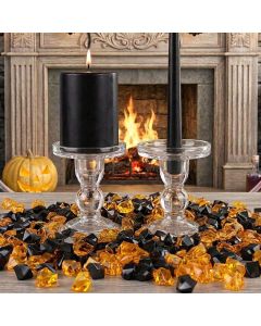 black orange acrylic rocks