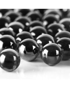 Glass Round Marbles (Multiple Color Options) 0.88" Beads Aquarium Vase Fillers (Approx. 644 pcs)-Black-Pack of 28 lbs