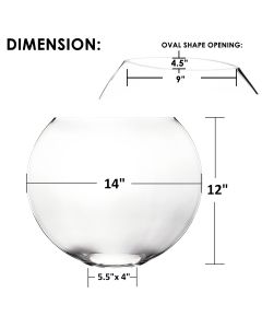 glass moon shape oval vases