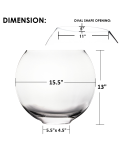 glass moon shape oval vases