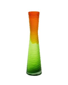 Orange Green Carved Vase