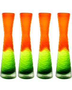orange green carved vase