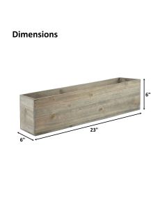 Wood Rectangle Planter Box w/ plastic Liner Natural