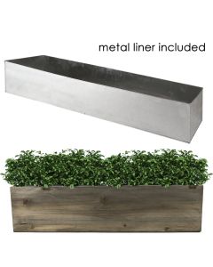 wood planter with zinc liner