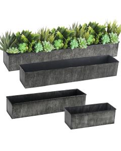 Metal Industrial Look Rectangle Planter