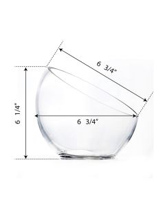 slant cut tilted glass bowl