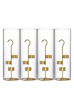 Tea Light Gold Metal Candle Holder Stands bottomless hurricane chimney tubes