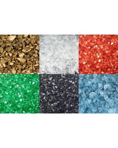 Colored Crushed 0.2" Glass Gravel Vase Fillers (6 Color Options)