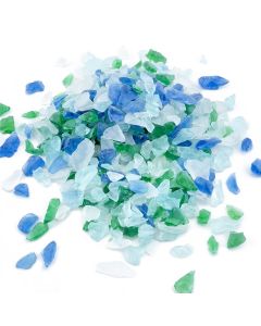 Vase Filler Frosted Sea Glass 0.5" - 1" Crushed Aquarium Glass (4 Color Choices)-Color Mix-Pack of 28 lbs