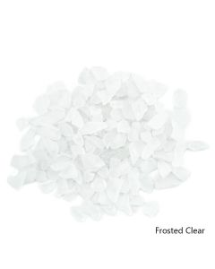Vase Filler Frosted Sea Glass 0.5" - 1" Crushed Aquarium Glass (4 Color Choices)-Clear.-Pack of 28 lbs