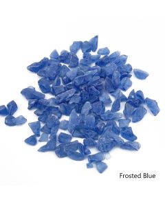 Vase Filler Frosted Sea Glass 0.5" - 1" Crushed Aquarium Glass (4 Color Choices)-Frost Blue-Pack of 28 lbs