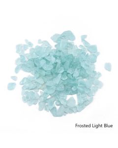 Vase Filler Frosted Sea Glass 0.5" - 1" Crushed Aquarium Glass (4 Color Choices)-Light Blue.-Pack of 28 lbs