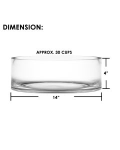 glass cylinder vases 14 inches wide with 4 inches heights