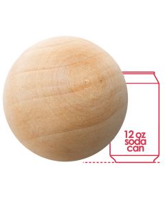 Natural Unfinished 7" Diameter Large Wood Ball Sphere (Multiple Packing)