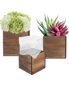 wood cube planter box