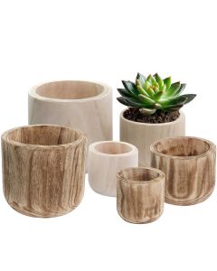 wooden cylinder planters