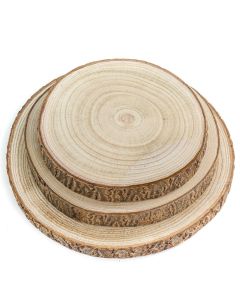 rustic wood slices centerpieces with bark
