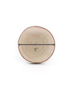 Wood Rustic 8", 10" and 12" Round Slices for Wedding Event Centerpieces (Multiple Packing)-8"-Pack of 6