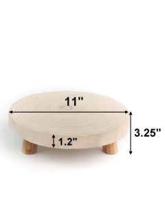 Wood Slice 11" Plant Stand Pedestal Footed Riser Serve Board (Multiple Packing)