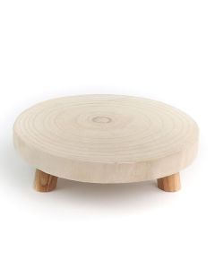 Wood Slice 11" Plant Stand Pedestal Footed Riser Serve Board (Multiple Packing)
