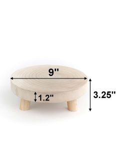 Wood Slice 9", 11" and 13" Plant Stand Pedestal Footed Riser Serve Board -9"-Pack of 4