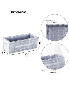 white rectangular planter box