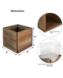 wood cube planter box 
