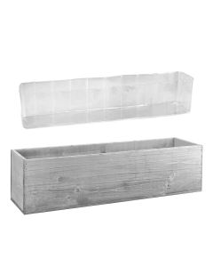 white wash rectangle wood planter box