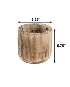 wood planter cylinder vases