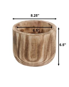 wood cylinder planter vases