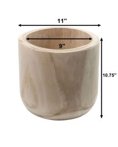 wood round cylinder planter vases