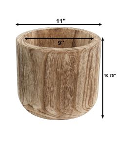 11 inches wood cylinder planters