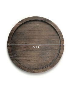 large brown 13" wooden tray