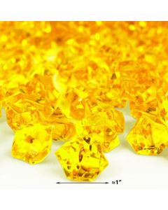 28 lbs Acrylic Ice Rock Crystal 1" Large Yellow Vase Fillers (Approx. 5040 pcs)