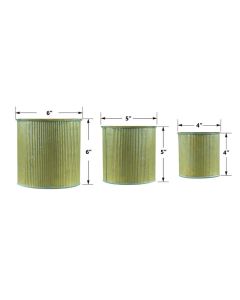 corrugated metal planters set 
