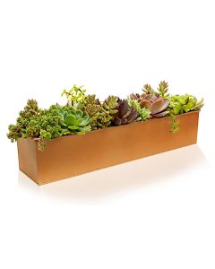 zinc rectangle galvanized metal planters