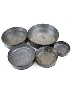 shallow zinc metal farmhouse rustic tray