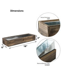 wood planter box succulent long window table containers